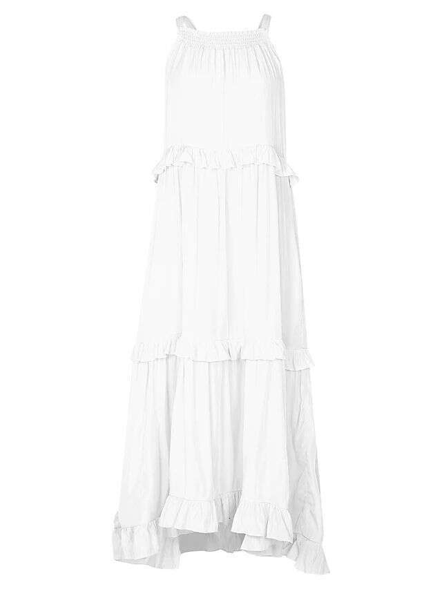 Maxi Dress Summer New Vacation Wind Lotus Leaf Edge Long Dress Big Swing And Elegant Beach Skirt For Women Long Dress