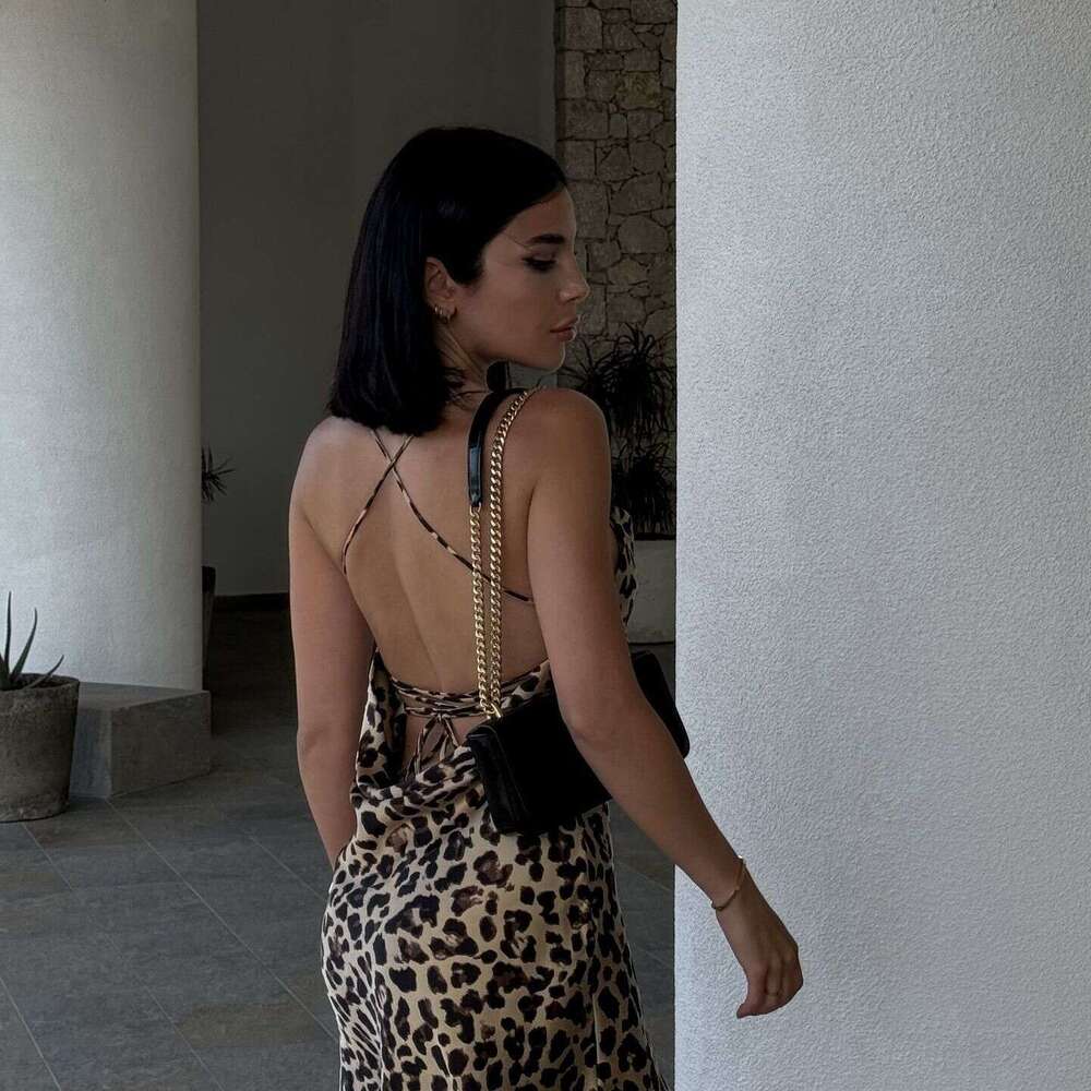 Maxi Dress Summer Fashion New Women S French Animal Pattern Printed Silk Satin Dress Floral Dress
