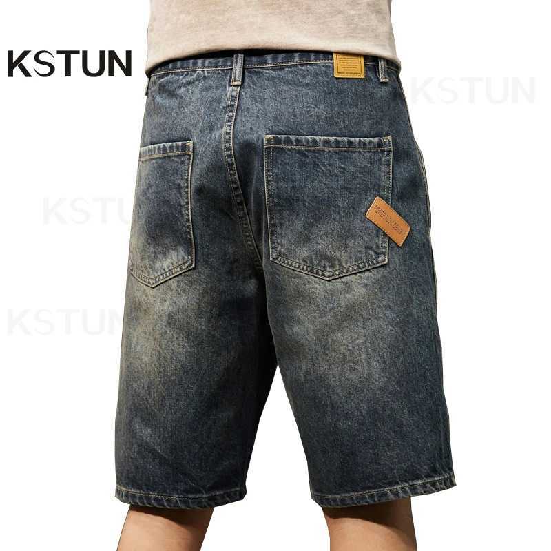Mens Summer Short Jeans Denim Shorts Loose Fit Wide Leg Baggy Jeans Knee Length Pants Casaul Large Size Oversized 42 Mens Shorts Z250524