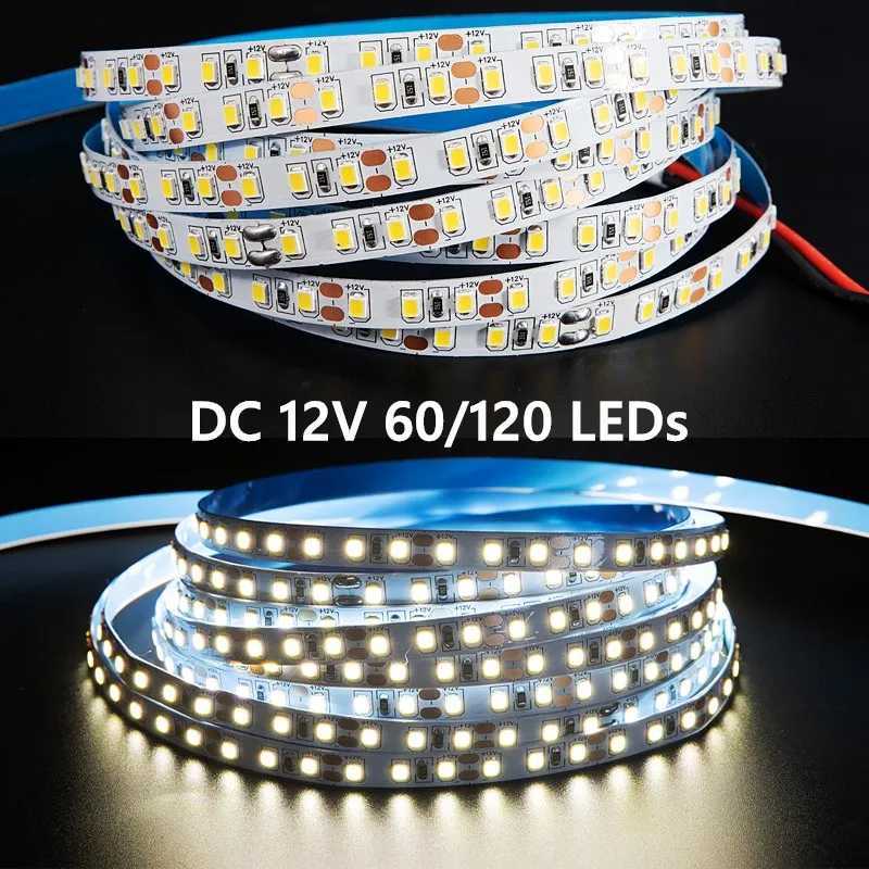 DC 12V Led Strip Light Bright Tape Lamp 2835 60/120 LEDs/m 1m/2m/3m/4m/5m 3000K - 6000K For Room Decor Kitchen Ribbon Lighting W250524