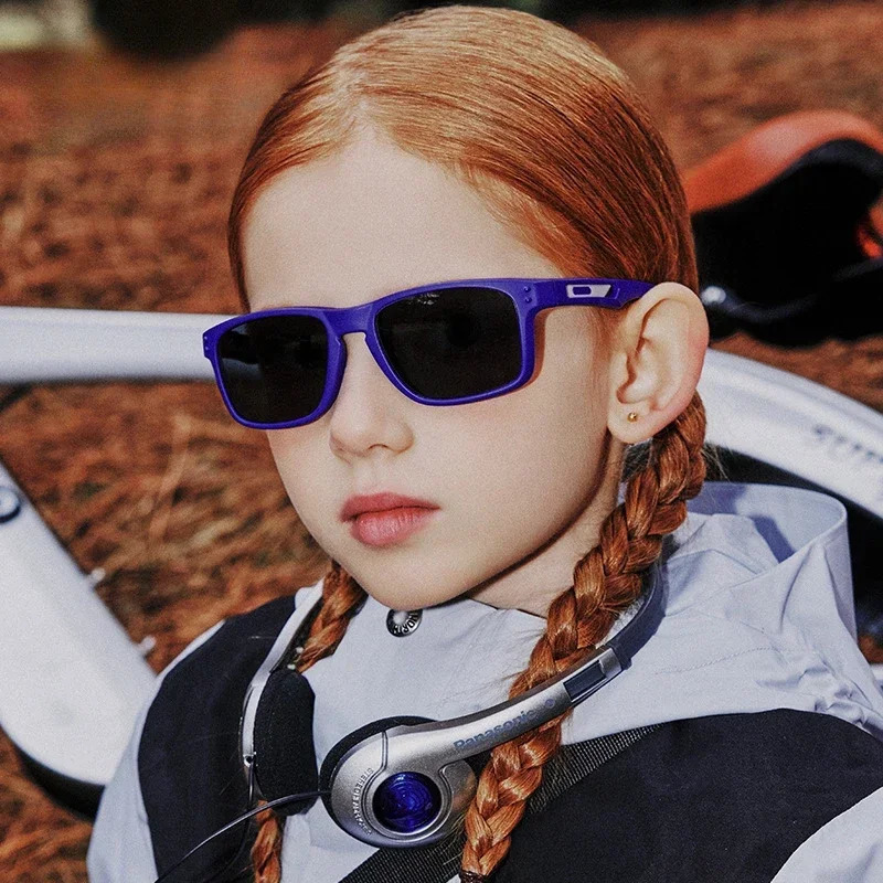 Outdoor Sports Kids Square Sunglasses Polarized UV400 Protection Flexible Silicone Glasses Shades for Boys Girls 3-12 Years Old 250522