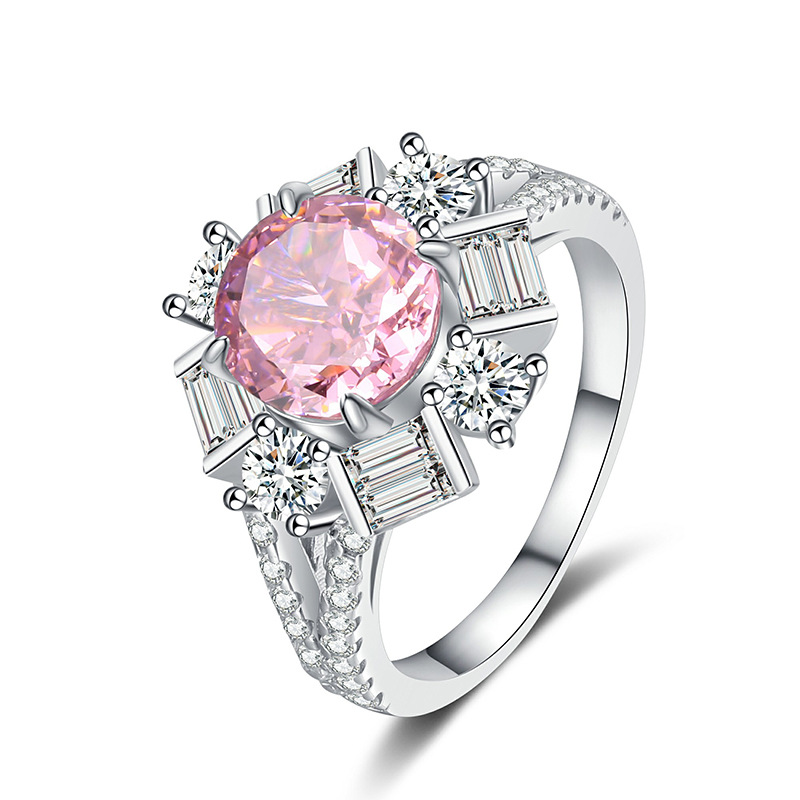 Exquisite 925 Silver Engagement Band With Unique Ice Floral Motif And Matching Pave Set Stones