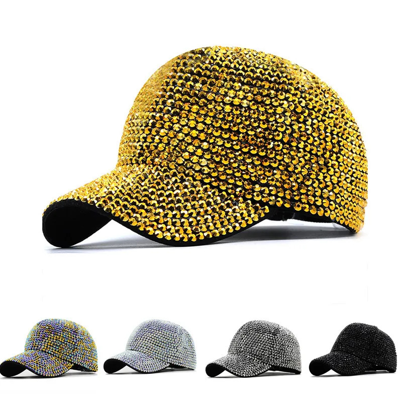 Rhinestone Baseball Cap Ladies Hip Hop Hat Sparkling Full of Diamonds Cool Fashion European and American Style ed Cap Ladies 250522