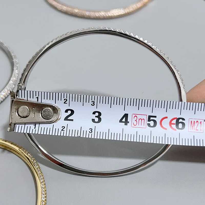 Top Quality Fashion ly Bangle Pure Sterling 925 Silver Jewelry For Women Design Bangle Cute Diamond Party Gift Jewelry Size6 Z250524
