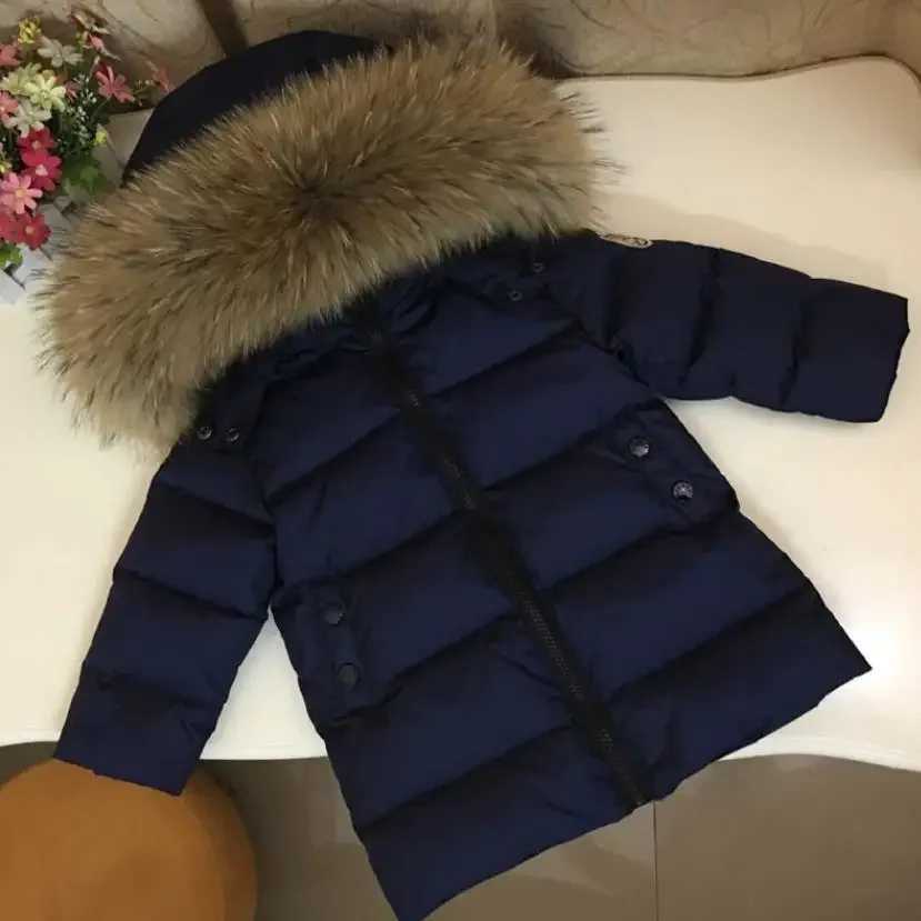 Russia Winter Hooded Down Coats For Girl Real Fur Collar Thicker Warm Outerwear Teenage Boys Kids Down Jackets Snowsuit Y3614 Z250524