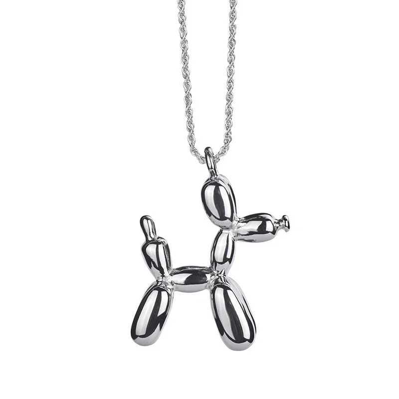 Silver Color Cute Animal Balloon Dog Necklaces Creative Pendant Clavicle Chain Necklace Ladies Girl Jewelry Dropshipping XJ250524