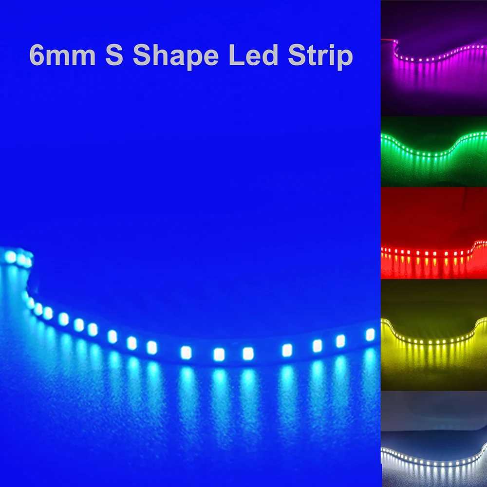 6mm 2835 SMD Led Strip S Shape Bendable DIY Neon Tape Light DC12V 120LED/m for DIYNeon Sign Letter Flexible Foldable String Lamp W250524