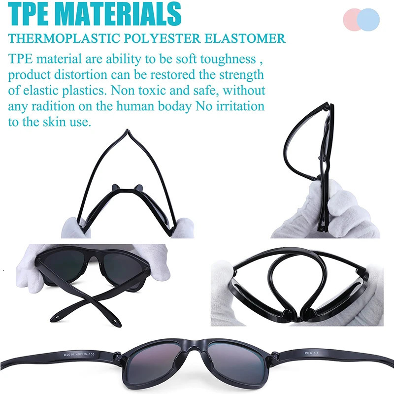 0-2 Years Baby Polarizrd Sunglasses with Belt Flexible Durable Square Silicone Frame Mirrored UV400 Lens Eyewear for Kids 250522