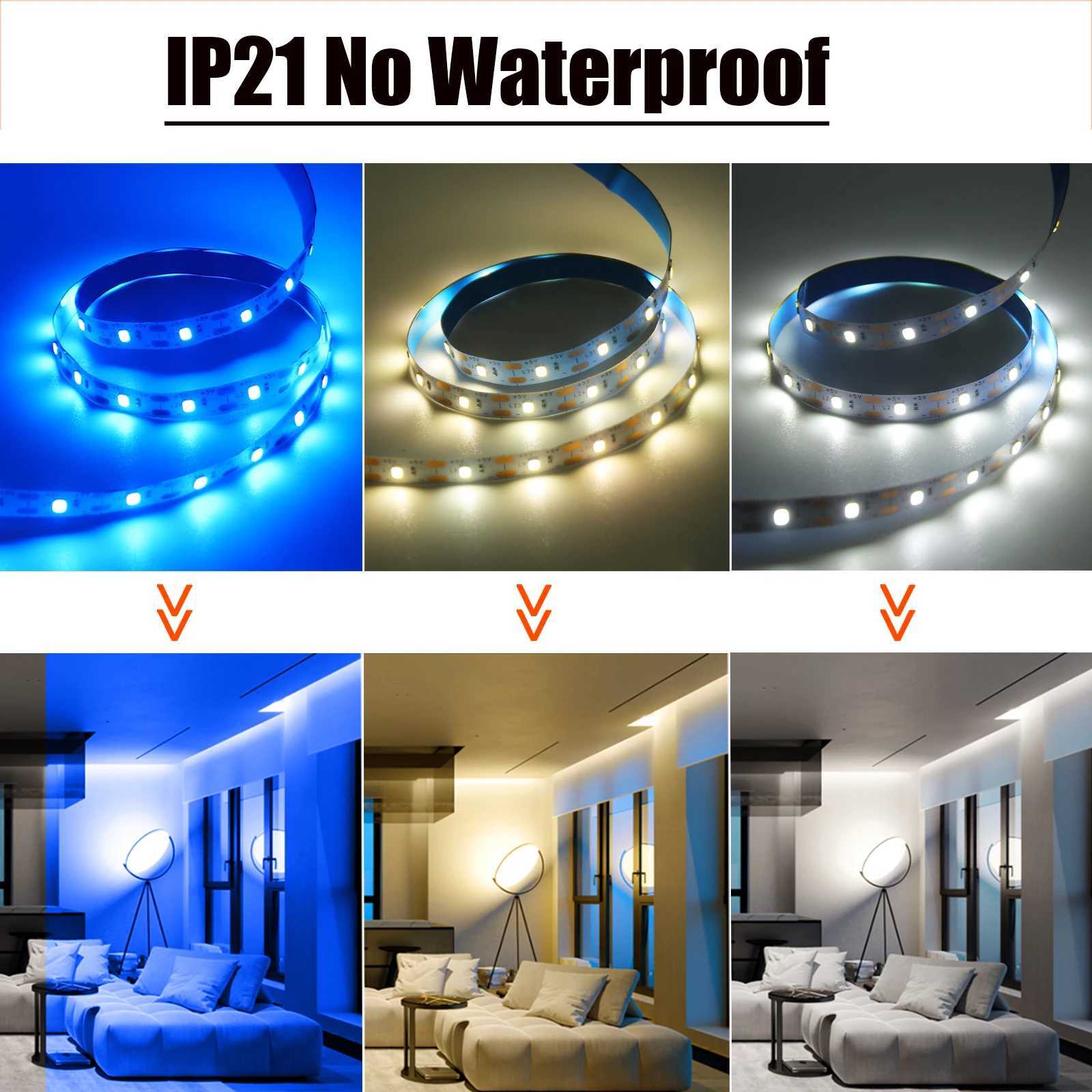 5V USB Led Strip SMD 2835 White/Warm White/Red/Blue/Green /Pink/Yellow 50CM 1M 2M 4M 5M Flexible Ribbon Tape Backlight W250524