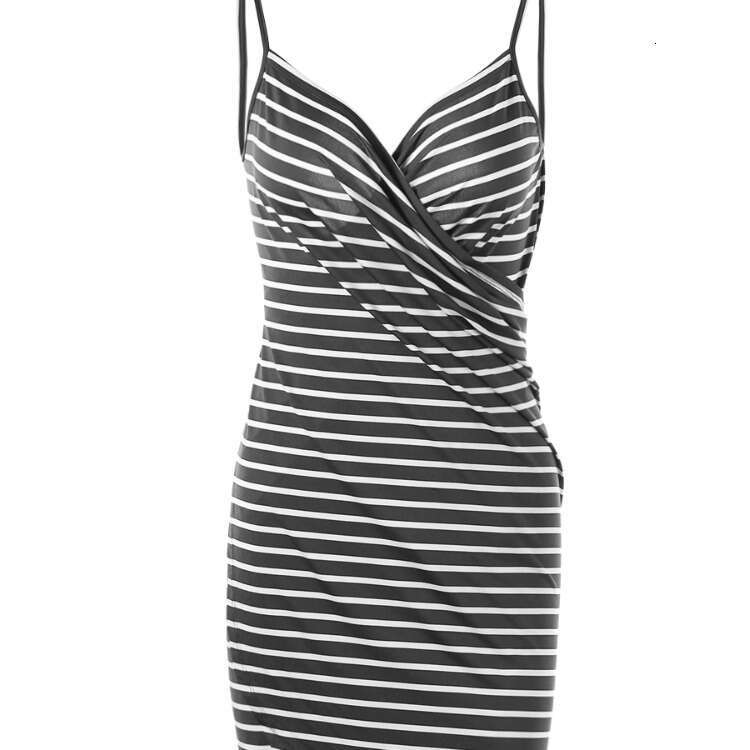 Maxi Dress Sexy Beach Wrapped Holiday Skirt Striped Sling Dress Long Dress