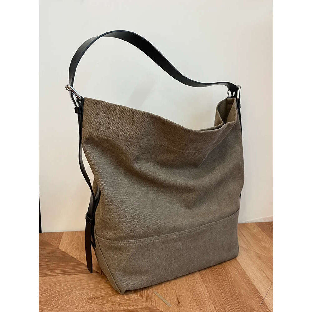 Tote Bag Lazy Style Tote Bag Large Capacity Canvas Bag Genuine Leather Women's Bag Crossbody Two-Color Bag Lady Bags