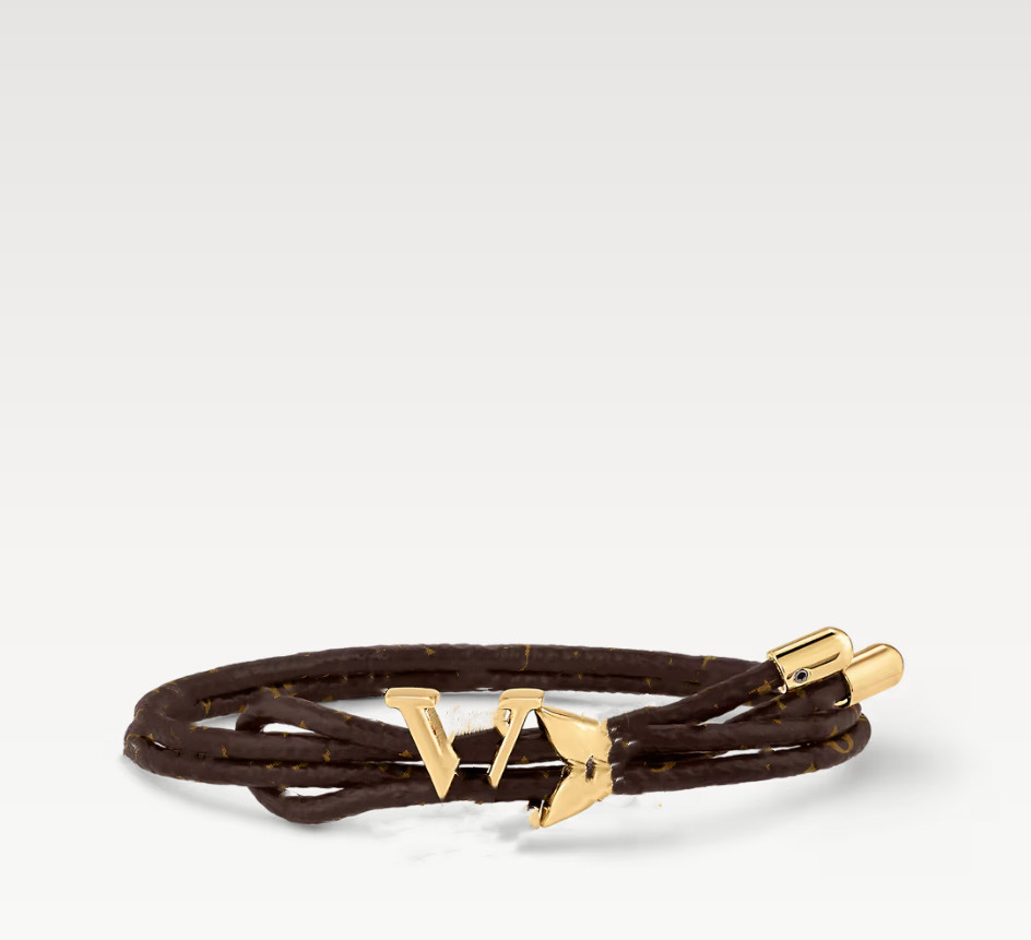 Mens and Womens Letter Design Stainless Steel Brown Leather Bangle for Parties Weddings Daily Wear Z251008