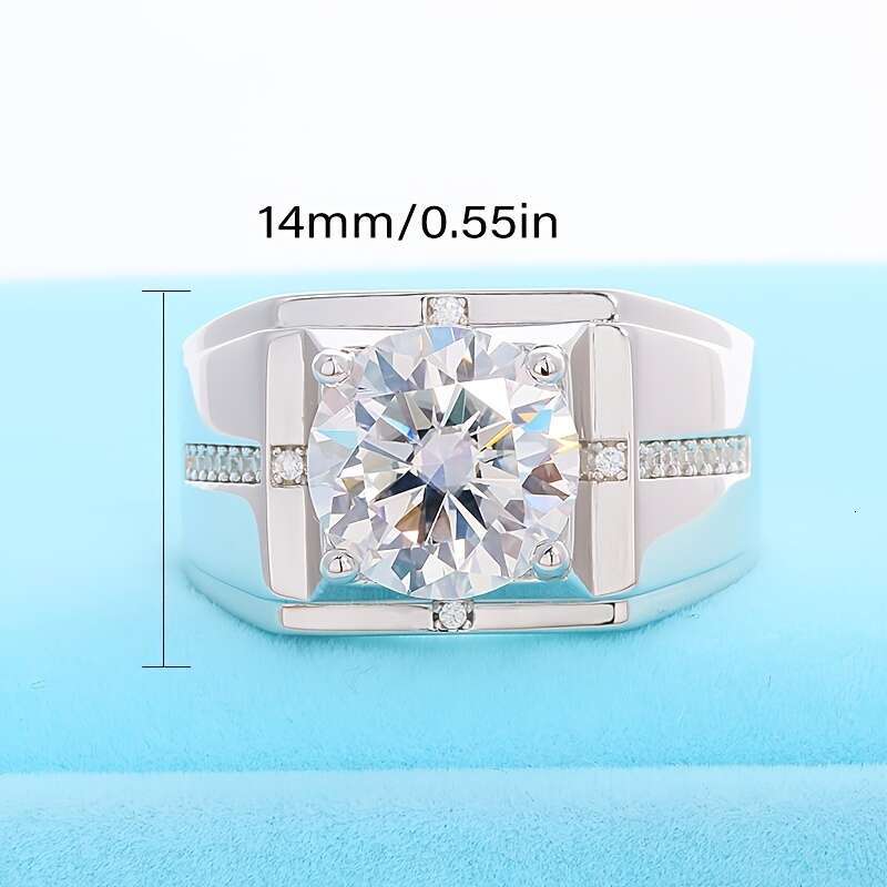 pc S pure Siery with Men s Moissanite ring suitable both men women eternal Synthetic jewelry birthday gift him Halloween and Thanksgiving gift