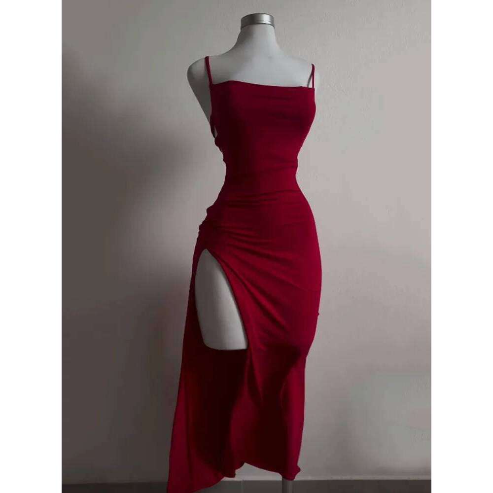 2024 explosive new summer high sensibility halter strap Spice Girl bag hip dress