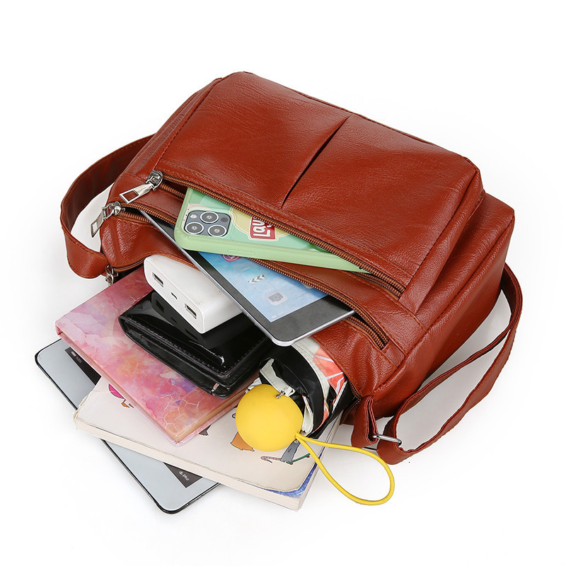 New washed soft leather trend multifunctional women's bag, daily commuting women's shoulder bag, designer women's crossbody bag