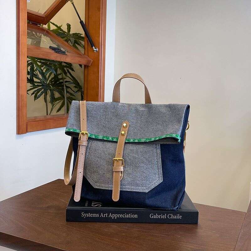 denim bags Large capacity women 2025 new design single shoulder denim casual crossbody bag lightweight tote bag for commuting