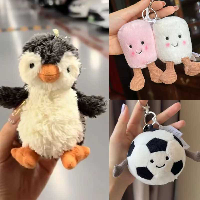Jelly Fun Marshmallow Keychain Kawaii Doll Pendant Bag Pendant Cartoon Cat Toy Key Chain Accessories Creative Holiday Gifts W250524