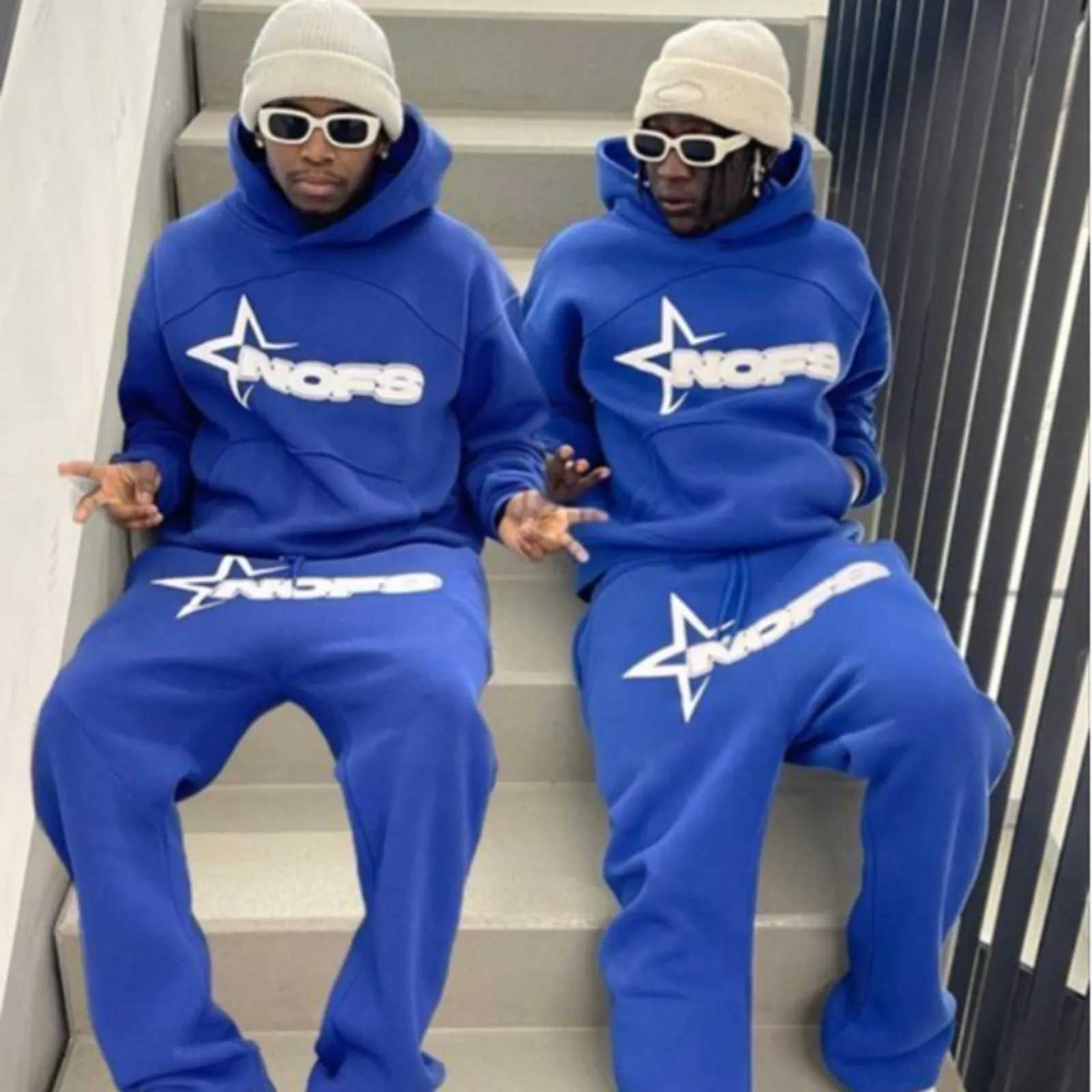 Brand Mens Hoodies And Trousers Two Piece Suit Hoodies Sweatshirt Jogging Pants Men Tracksuit Women Hooded Long Sleeve Hoodie W250524