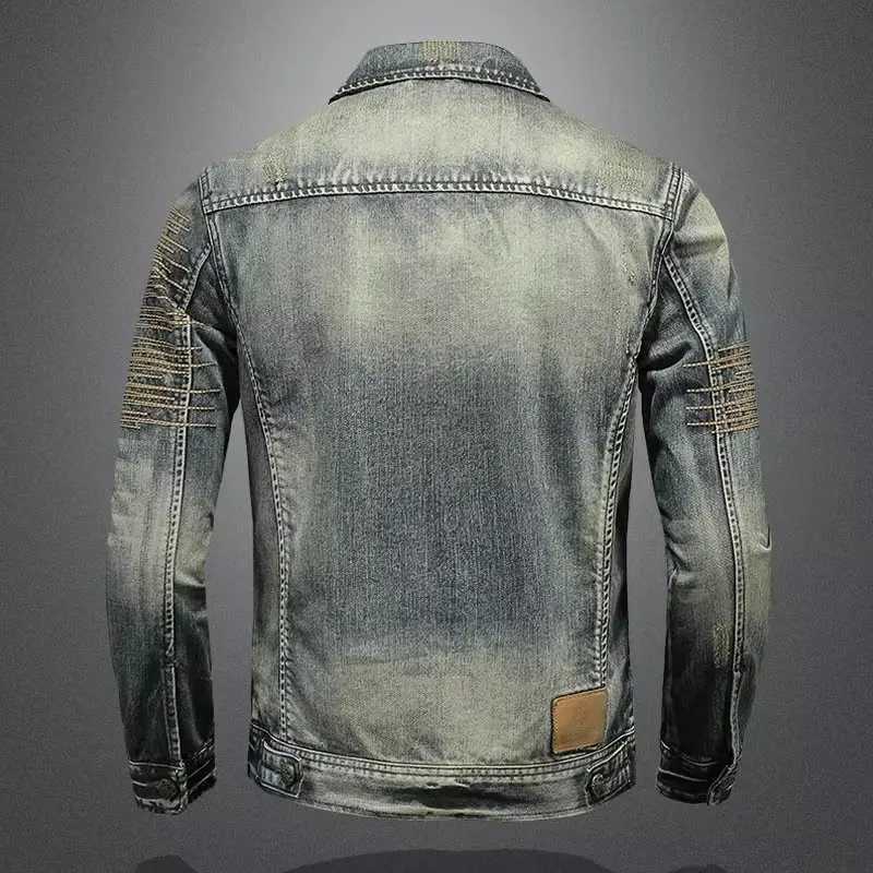 2025 winter denim jacket men Fashion Trench coat men jeans Jacket Mens Casual jackts autumn men classic denim Coat size M-4XL W250524