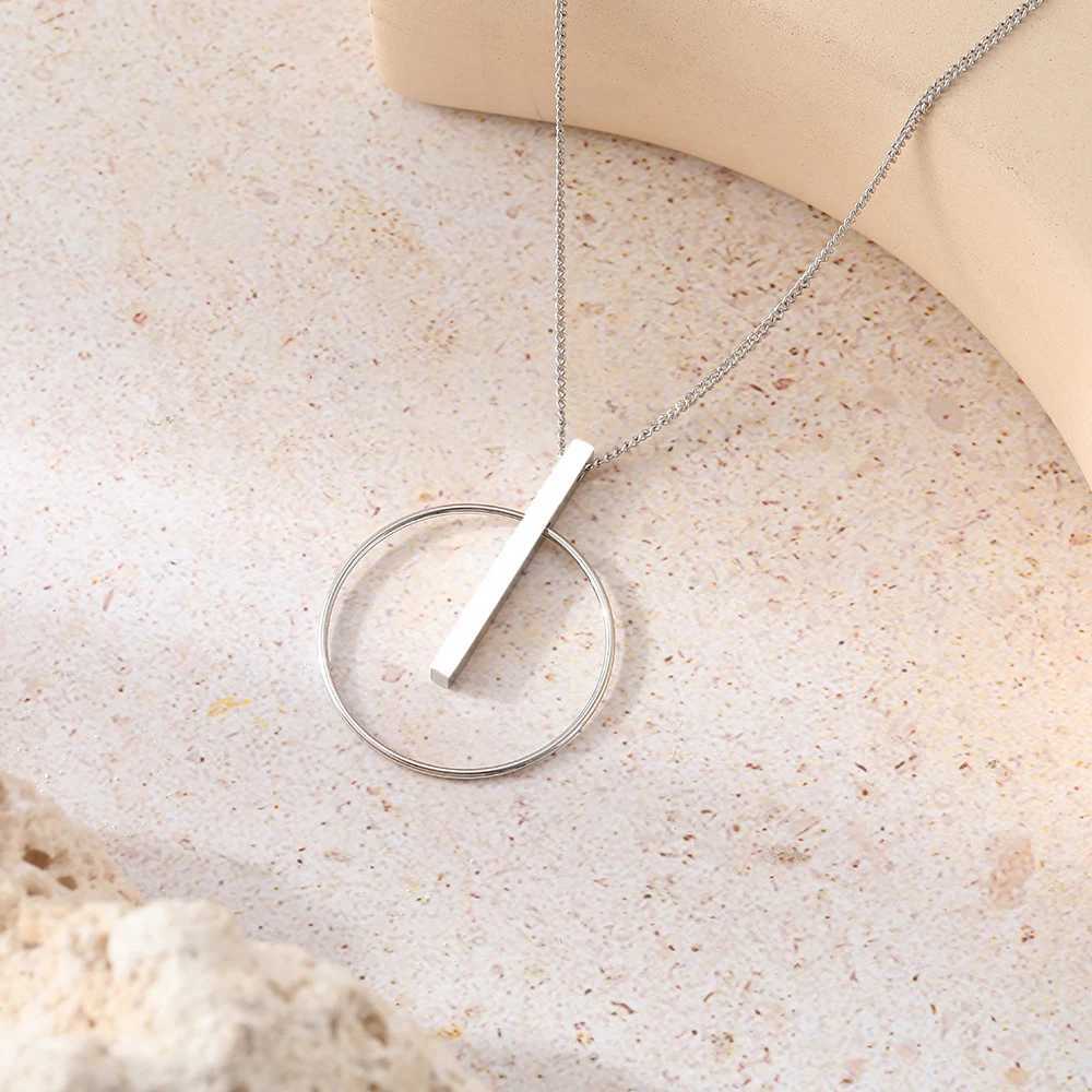 Stainl Steel Necklaces Minimalist Circle Sticks Pendants Popular Street Girl Choker Clavicle Chain Necklace For Women Jewelry XJ250524