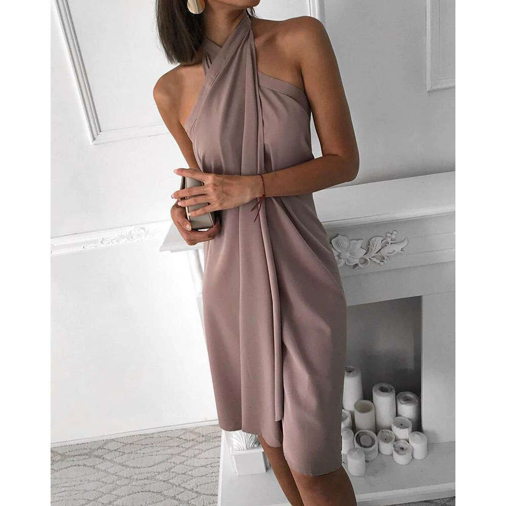 Maxi Dress Summer New Sexy Women S Hanging Neck Loose Irregular Casual Beach Dress Long Dress