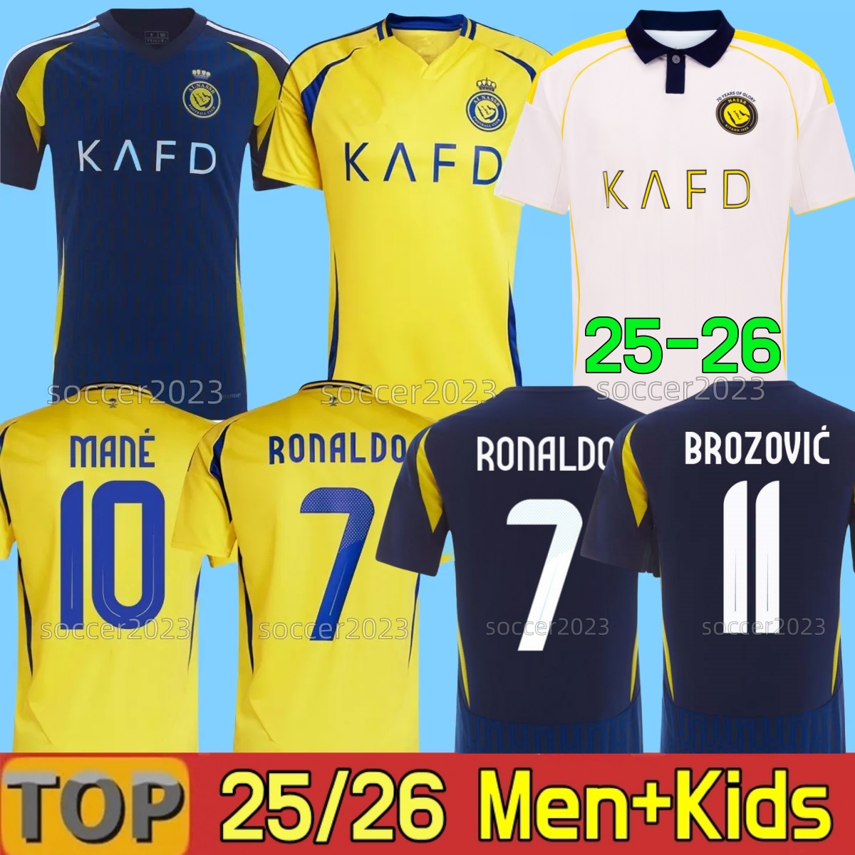 2025 2026 Al Nassr FC Third soccer Jerseys Ronaldo CR7 2024 25 26 Home Gonzalo Martinez Talisca Ghislain Konan Vincent Aboubakar fans Player Football shirt men kids