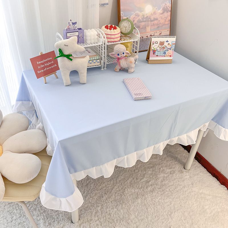 A673 tablecloth ins style Japanese Harajuku style fabric dining table tablecloth student desk lace solid color Nordic coffee table decoration