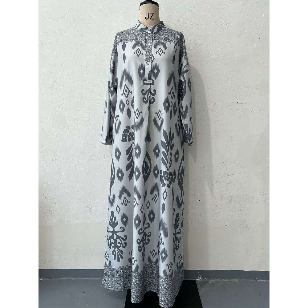 Maxi Dress Autumn New Printed Long Sleeve Fashion Style Women S Dress Floral Dress