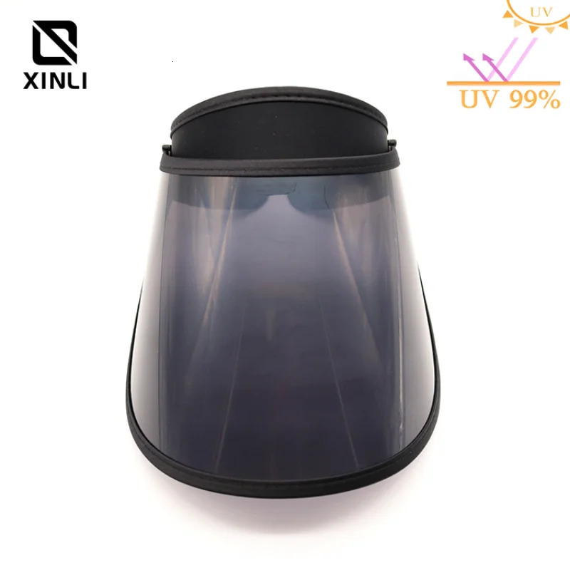 Summer Long Beach Hats Woman Black Transparent Adult Outdoor UV Protection Travel Golf Cap Sun Visor for Men Sun Cap Sunscreen250522