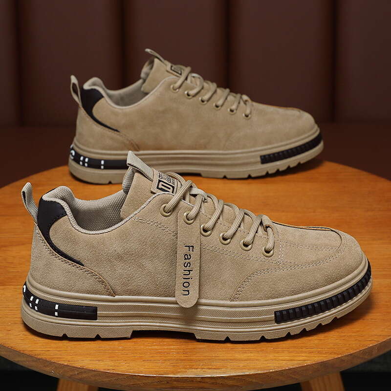 Men's Shoes Waterproof And Dirt Resistant Workwear Shoes Mens 2025 Spring New Style Anti Slip And Wear-resistant Casual Board Shoes Thick Soled R
