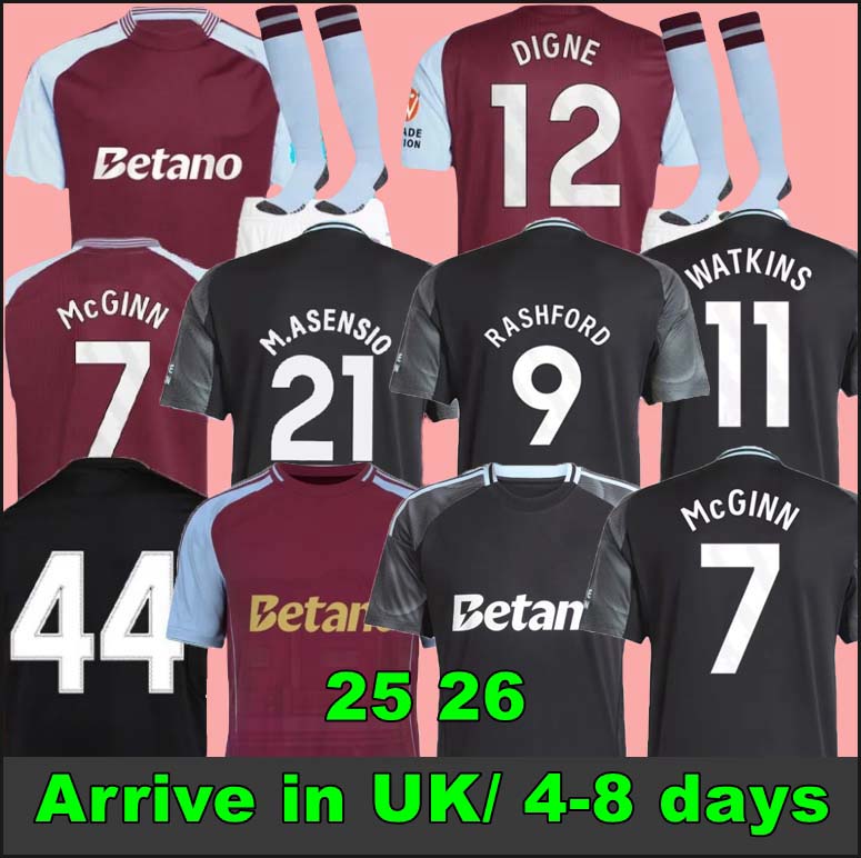 2025 2026 150-Year Anniversary astons villaes Football Shirt Rashford M.Asensio Rogers Camisetas McGINN Tielemans Onana men kids 24 25 26 WATKINS Soccer Jerseys