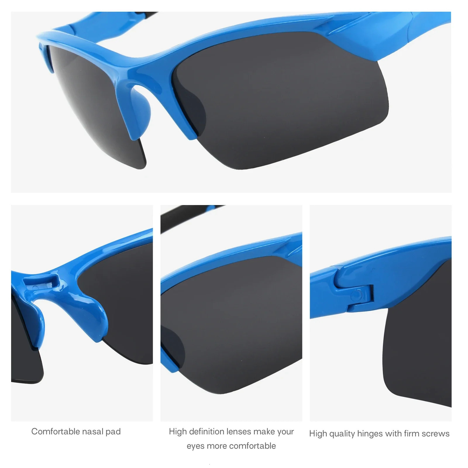 Polarized Flexible Kids Sunglasses Youth Baseball Beach Sun Glasses with Strap for Boys Girls Ages 3-10 250522