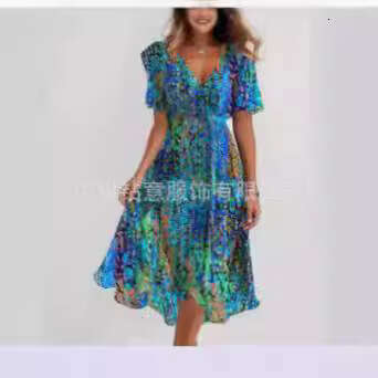 Maxi Dress New Loose Casual Shuya V Neck Floral Print Dress Floral Dress