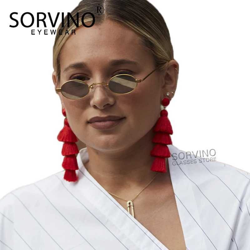 SORVINO Skinny Steampunk Oval Sunglasses 2020 Women Vintage Small Steam Punk Goggles Designer Gold Tiny Sun Glasses Shades SN229 W250524