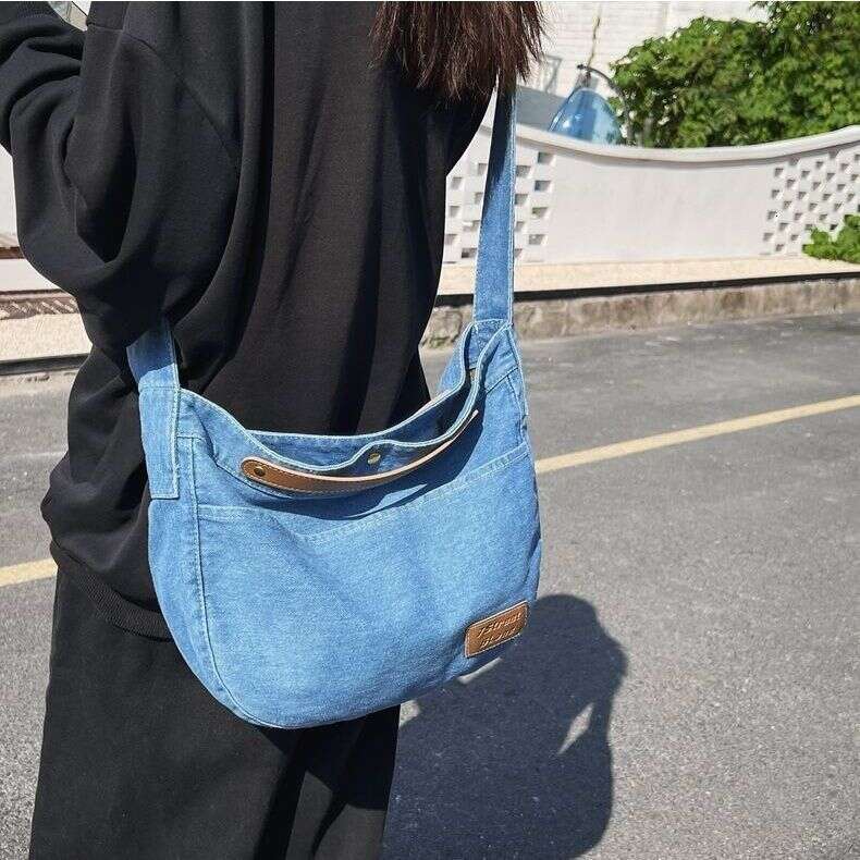 denim bag Cowboy Women's Dumpling New Large Capacity One Shoulder Casual Student Versatile Fashion Handheld Crossbody Bag