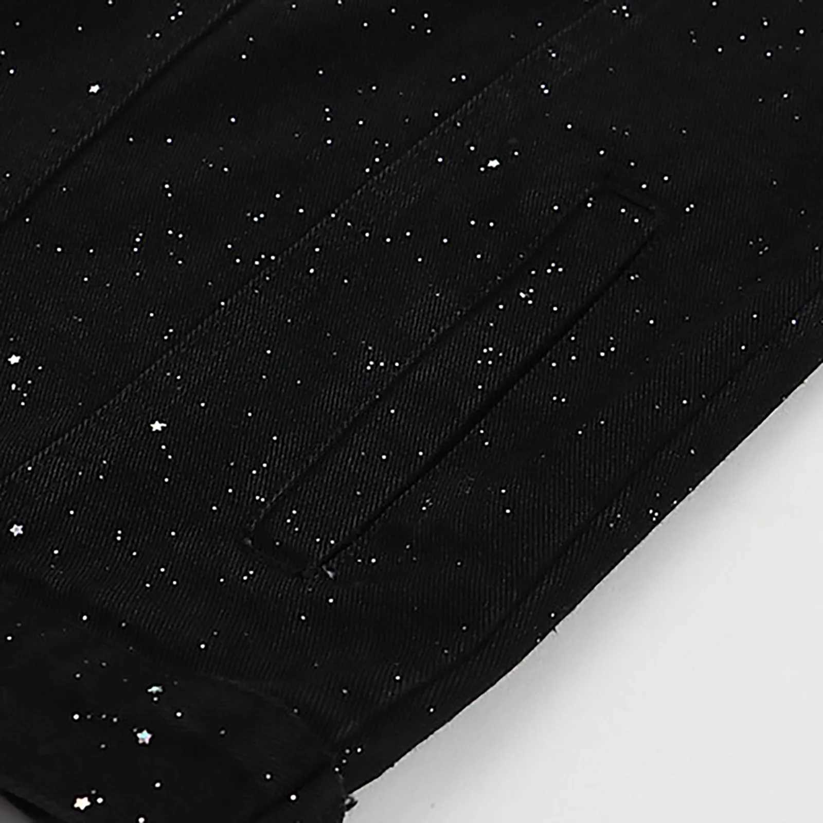 MenS Denim Jacket Cowboy Retro Cotton Denim Coat Spring Loose Fit Jeans Jacket Outerwear Starry Sky Vintage Couple Denim Jacket W250524