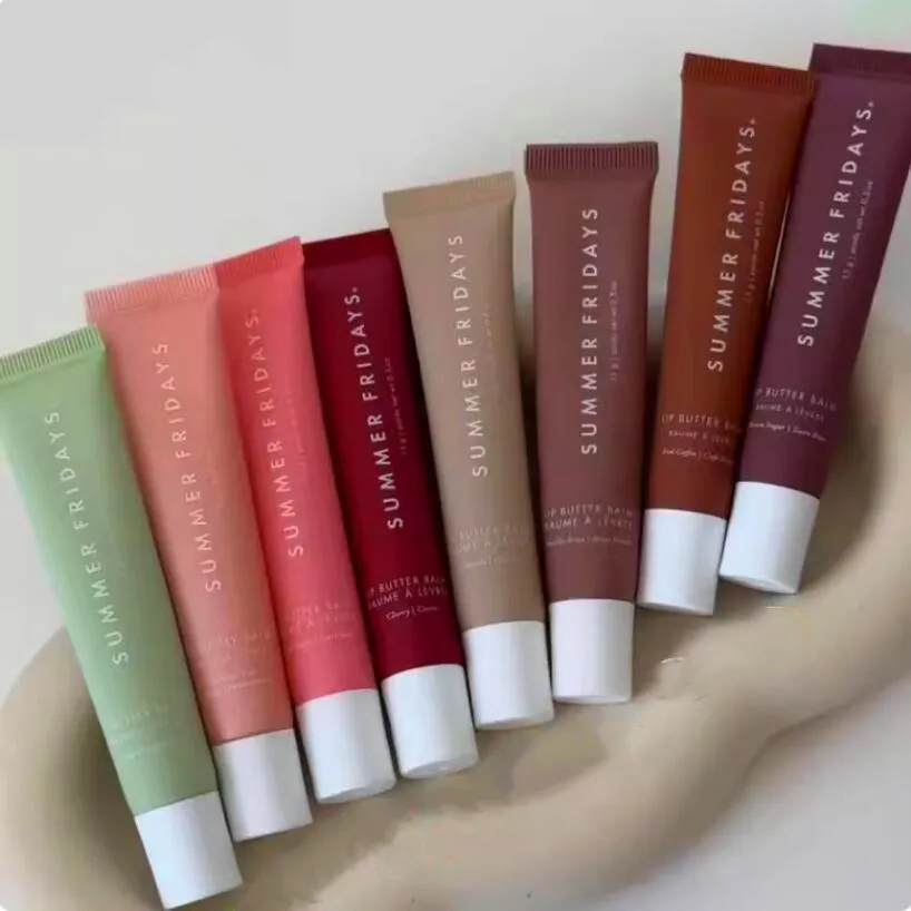 Lip Butter 15g Summer Fridays Pink Sugar Vanilla BeigeLip Birthday Cake Balm Liquid Lipstick Moisturizes Smooth Makeup Lips Glaze Lip Gloss Oil Jelly 
