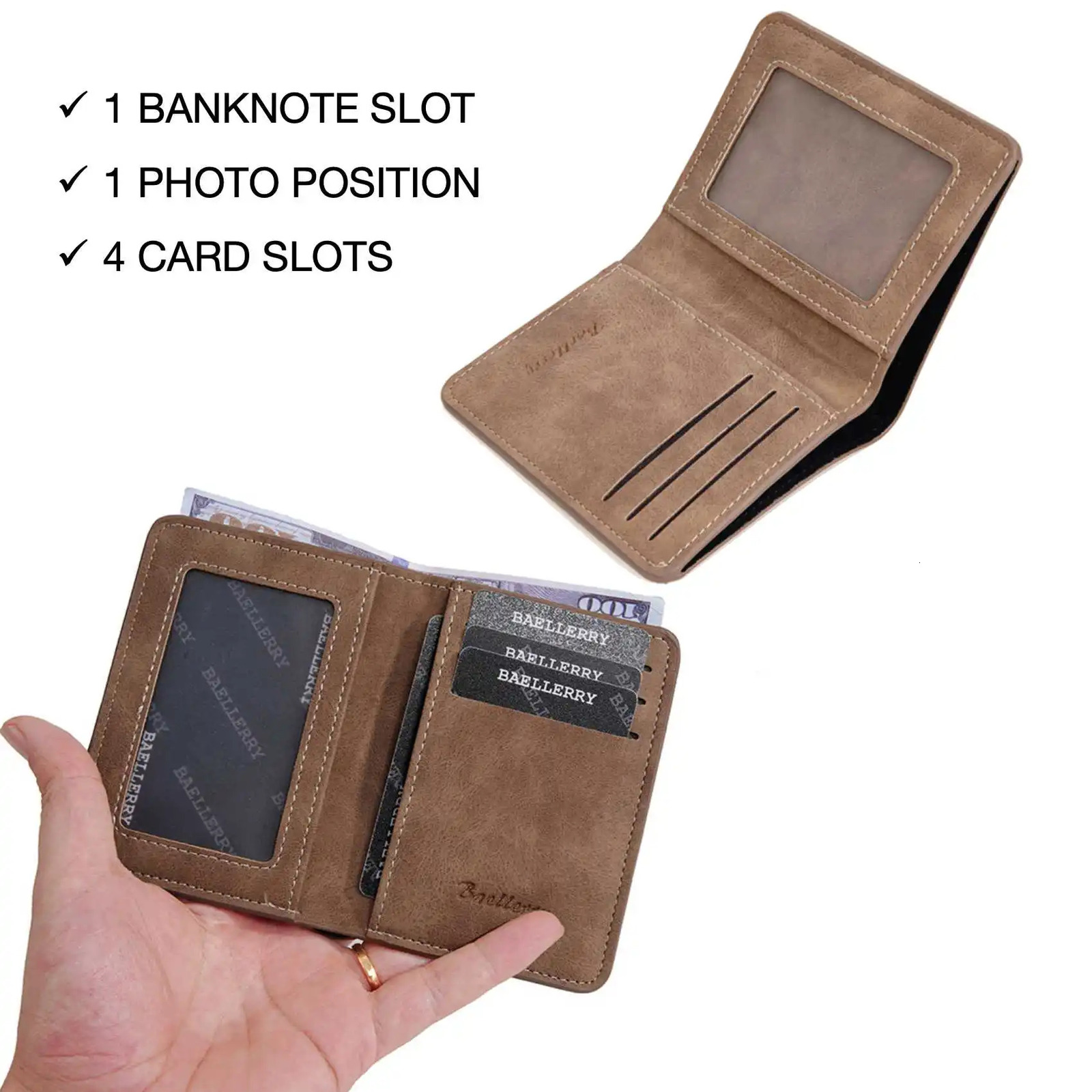 Thin Sanded Leather Multi-Card Drivers License Card Holder Simple Casual Business Multi-Function Bifold Mens Short Wallet 250521