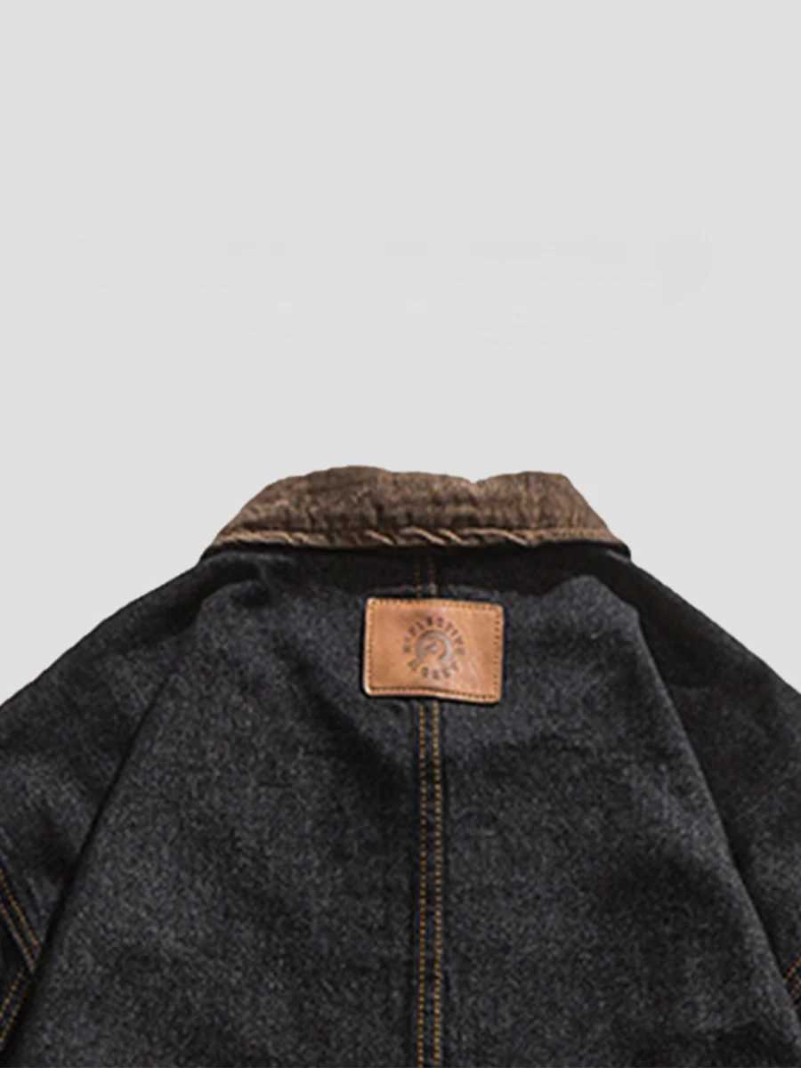 Spring Autumn Retro Spliced Lapel Denim Jackets Mens Trendy Street Patchwork Versatile Casual Handsome Hip Hop Workwear Coats W250524