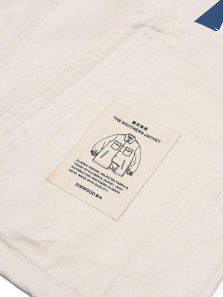 SIMWOOD High Standard Series 2024 Autumn New Oversize Southern Jackets Men Chest Pockets Fashion 00% Cotton Jackets W250524