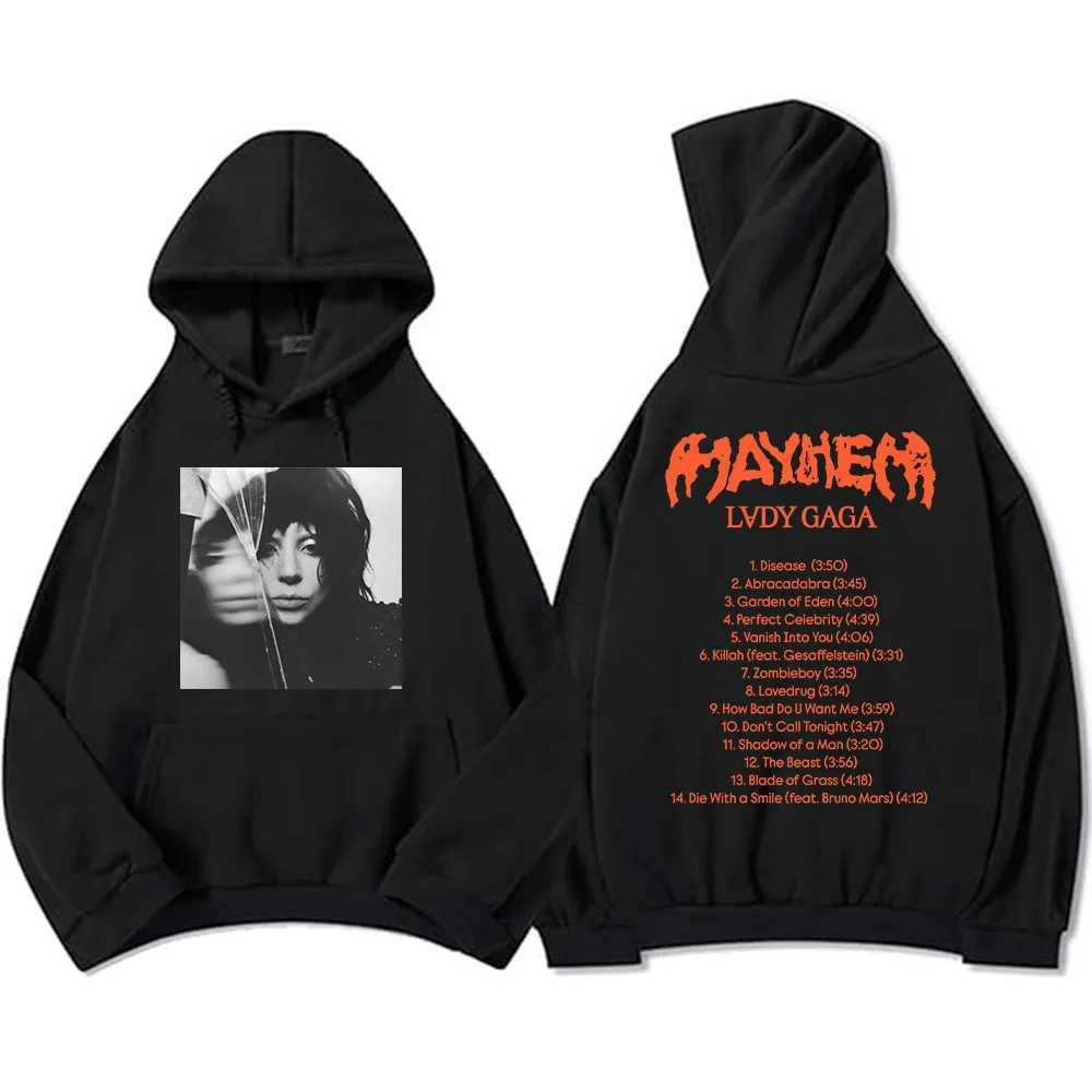 New Album Mayhem Lady Gaga Hoodies Clothing Men Sweaters Hooded Men Women Clothing Long Sleeve Graphic Printing Hoodie Moletom W250524