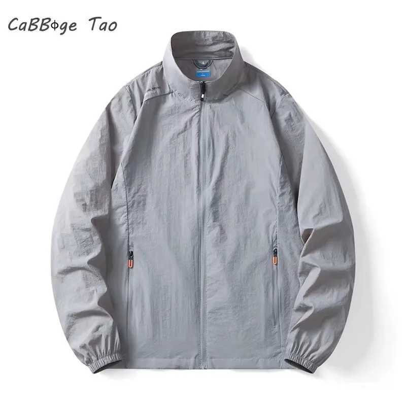 Summer Mens Lightweight Jacket with Full Zipper Sun Protection Jacket Mens Casual Slim Fit Long Sleeved Streetwear Zipper Top W250524