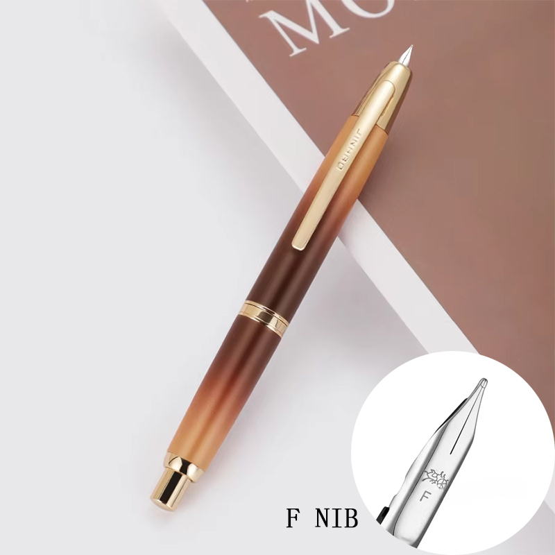 1 Pc New JINHAO 10 Press Fountain Pen Retractable EF/F Nib Metal With Clip Writing Ink Pen Converter For Students Gifts office foutain pen