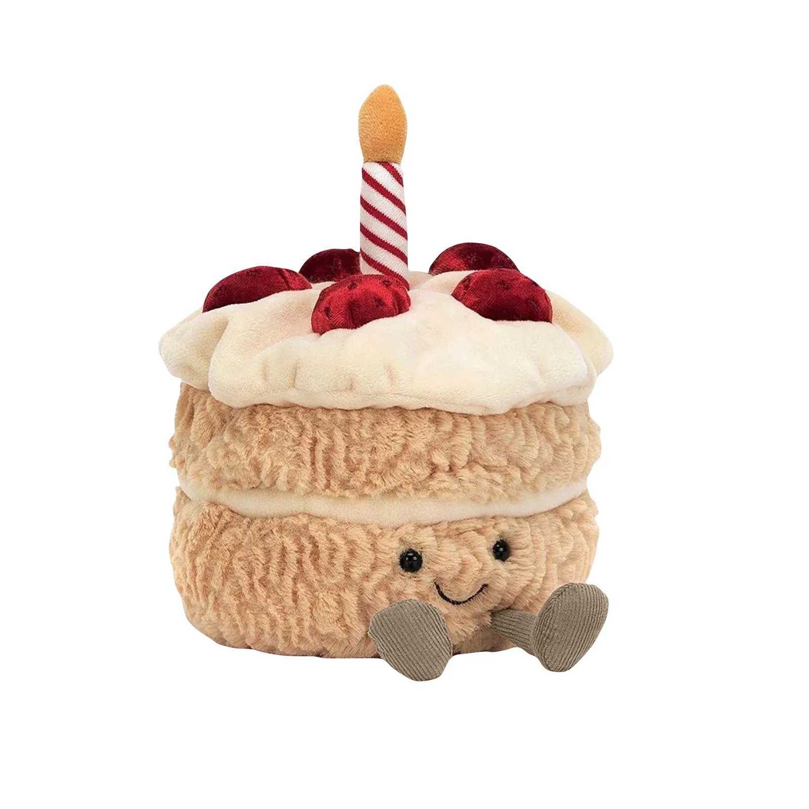 Jelly Colorful Birthday Cake Doll Toys Ornaments Cute Funny Soothing Dolls Creative Cartoon Plush Toys Children Birthday Gifts W250524