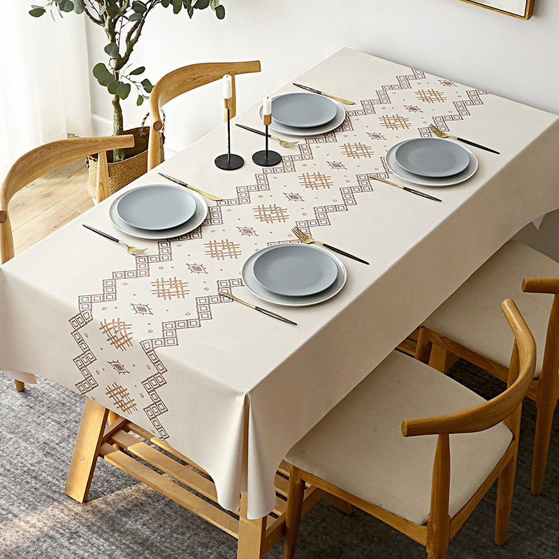 T0478 tablecloth waterproof and oil-proof wash-free ins style Nordic Internet celebrity home rectangular dining table cloth coffee table cloth pvc tab