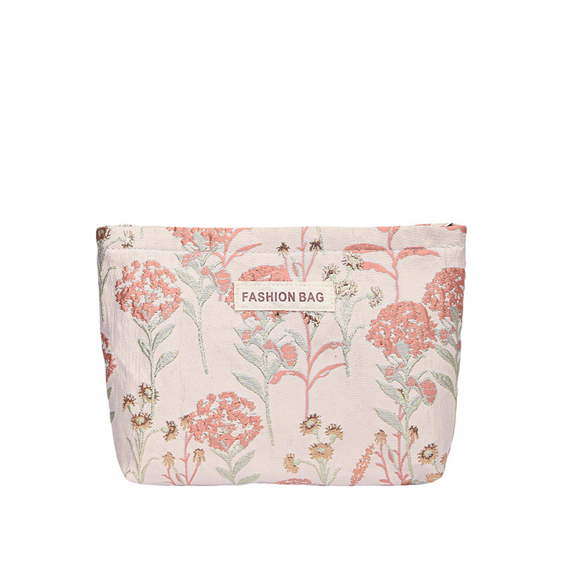 Small niche trend soft embossed portable travel storage toiletries large capacity canvas makeup bag designer crossbody bag shoulder bag
