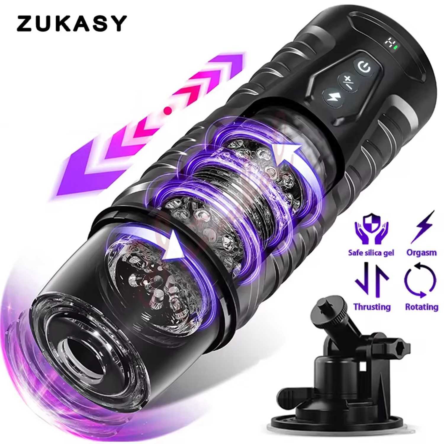 Automatic Male Masturbator 7 Thrusting Rotating Modes Mastubator Cup Electric Telescopic Sex Toy Pocket Pussy For Men Adult ToysXJ250524