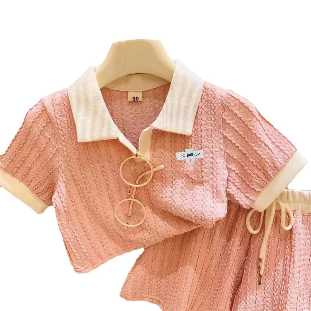 Baby Girls Cute Sweet Clothes Set Kids Casual Short Sleeve Top Pant Outfit Summer Children Comforts Fashion Sportswear 210Y 250517z