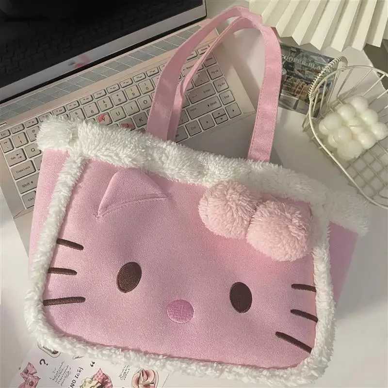 Sanrio My Melody Hello Kitty Autumn Winter Plush Handbag Exclusive Edition Cute Trendy Tote Bag Casual Versatile Shoulder Bagw250524