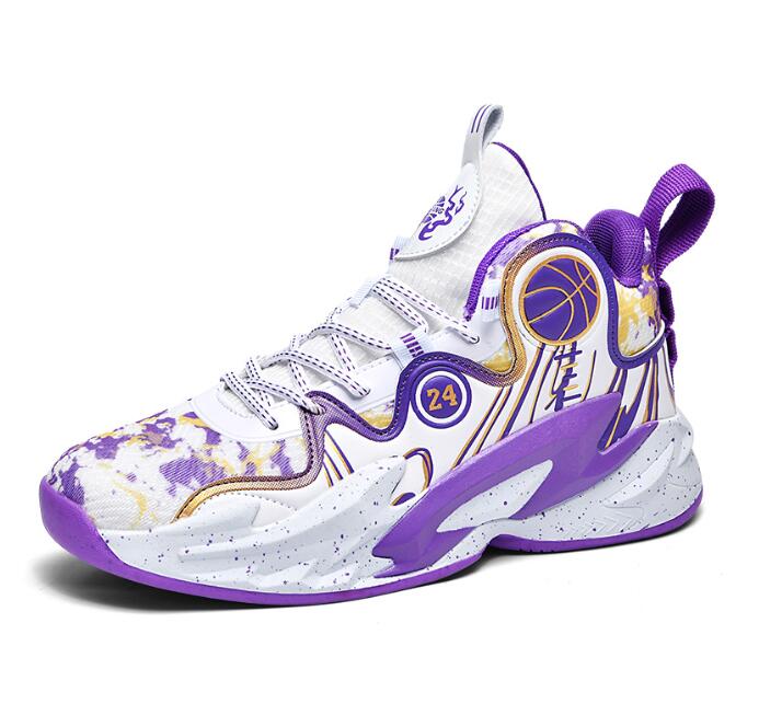 Large size US 13 14 high top basketball sneaker for boys teenagers primary and secondary school students children's concrete floor practical spor